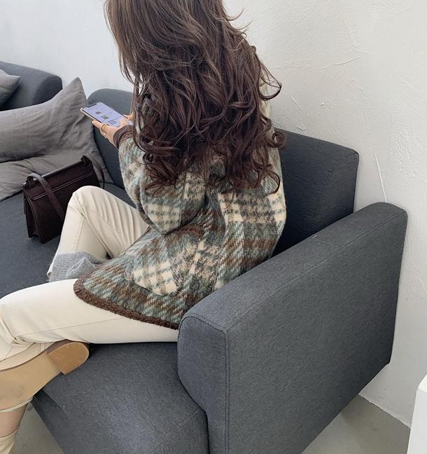 チェック柄ウールショートジャケット 4806-画像37-韓国ファッション通販POPREA［ポップリア］