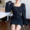 ベーシックショートリブニットワンピ 4866-画像3-韓国ファッション通販POPREA［ポップリア］