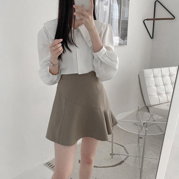 ダブルハンサムカットカラーブラウス 5113-画像3-韓国ファッション通販POPREA［ポップリア］