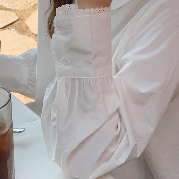 バックプリーツ丸襟ブラウス 4750-画像3-韓国ファッション通販POPREA［ポップリア］