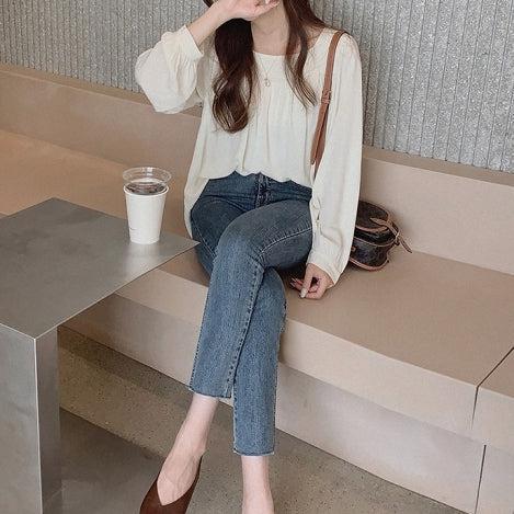 ルーズドレープシフォンブラウス 5172-画像3-韓国ファッション通販POPREA［ポップリア］