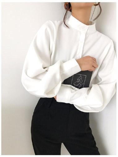 ハイネックルーズランタンスリーブトップス 4707-画像3-韓国ファッション通販POPREA［ポップリア］