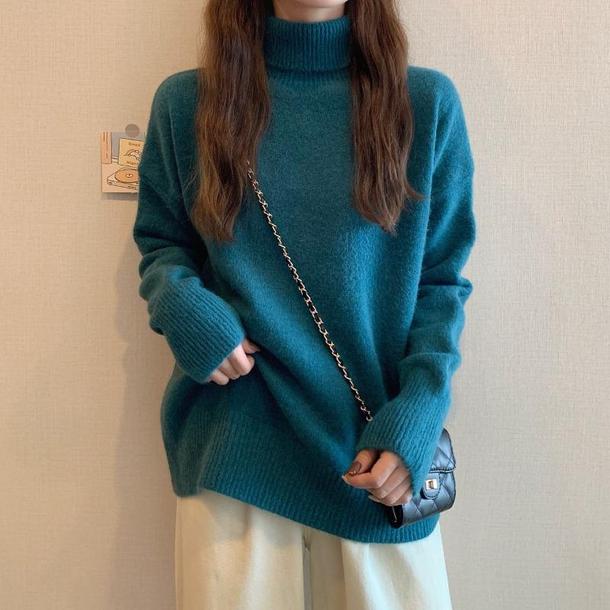 タートルネックルーズセーターニット 4873-画像3-韓国ファッション通販POPREA［ポップリア］