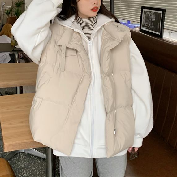 ハイネックベルトポイントダウンベスト 4907-画像3-韓国ファッション通販POPREA［ポップリア］