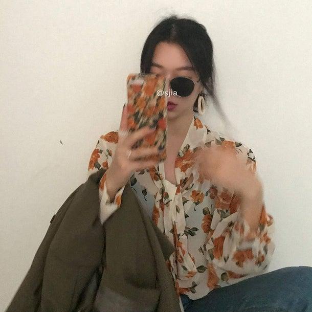 フラワータイリボンブラウス 4991-画像3-韓国ファッション通販POPREA［ポップリア］