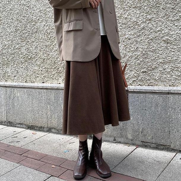 ハイウエストフレアスカート 4888-画像3-韓国ファッション通販POPREA［ポップリア］