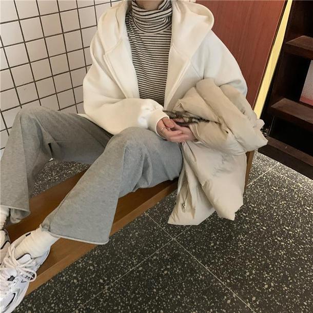 バックロゴルーズジップパーカー 4908-画像3-韓国ファッション通販POPREA［ポップリア］