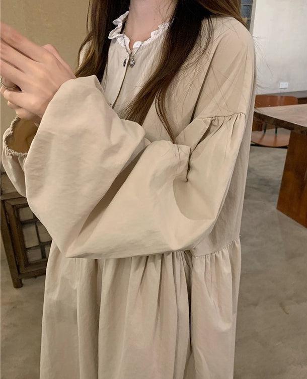 Aラインフリルワンピース 5086-画像3-韓国ファッション通販POPREA［ポップリア］