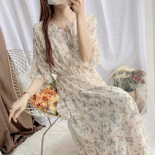 ナチュラルフローラルワンピース 5155-画像3-韓国ファッション通販POPREA［ポップリア］