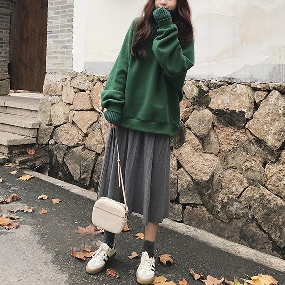 ステッチハイカラーレイヤードスウエット 4762-画像3-韓国ファッション通販POPREA［ポップリア］