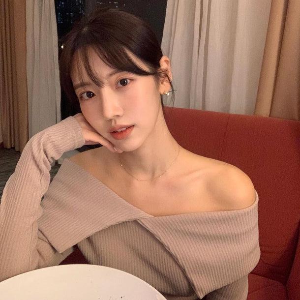 オフショルカラーリブニット 5036-画像3-韓国ファッション通販POPREA［ポップリア］