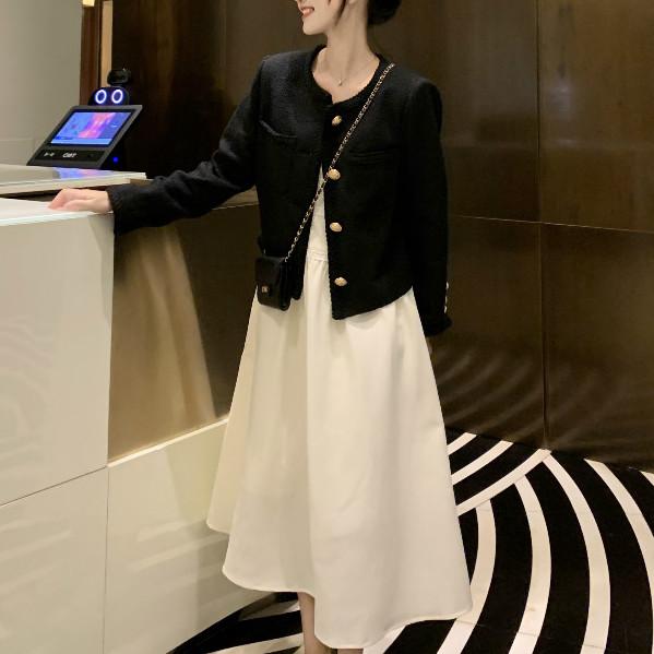 ゴールドボタンツイードショートジャケット 4778-画像3-韓国ファッション通販POPREA［ポップリア］