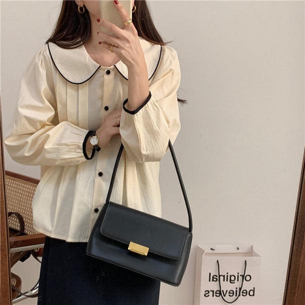 ラウンドカラープリーツブラウス 5088-画像3-韓国ファッション通販POPREA［ポップリア］