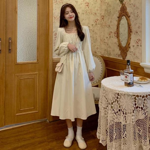 スクエアネックフランスワンピース 4876-画像3-韓国ファッション通販POPREA［ポップリア］