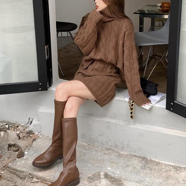 マシュマロケーブルニットセットアップ 4915-画像3-韓国ファッション通販POPREA［ポップリア］