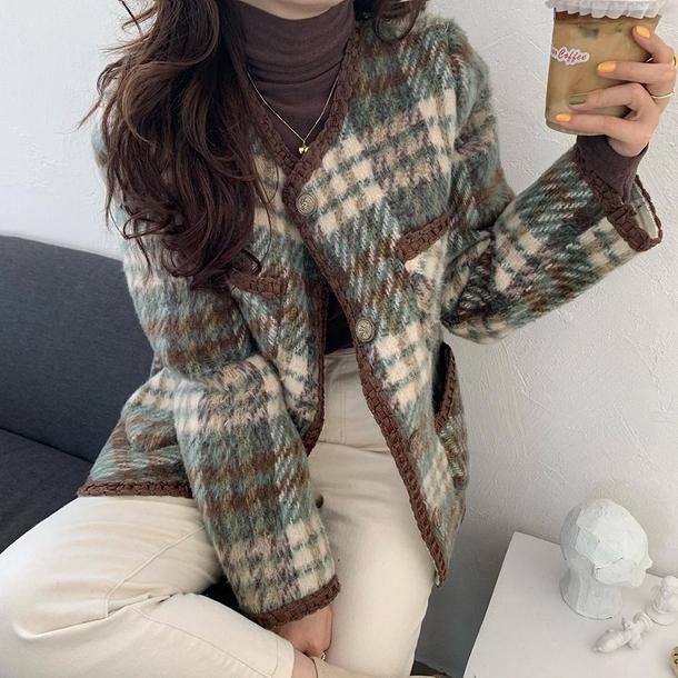 チェック柄ウールショートジャケット 4806-画像40-韓国ファッション通販POPREA［ポップリア］