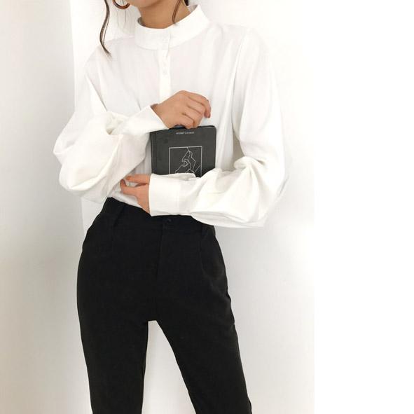 ハイネックルーズランタンスリーブトップス 4707-画像4-韓国ファッション通販POPREA［ポップリア］