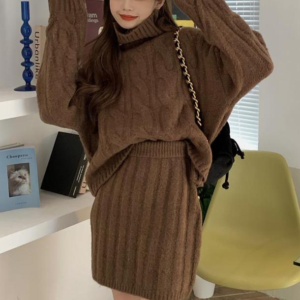 マシュマロケーブルニットセットアップ 4915-画像4-韓国ファッション通販POPREA［ポップリア］