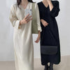 Vネックリブロングニットワンピ 5021-画像4-韓国ファッション通販POPREA［ポップリア］