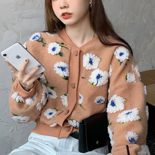 フラワーボアショートジャケット 4737-画像4-韓国ファッション通販POPREA［ポップリア］