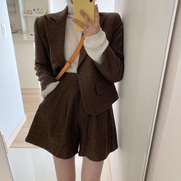 ウールテーラードショートジャケット 4795-画像4-韓国ファッション通販POPREA［ポップリア］