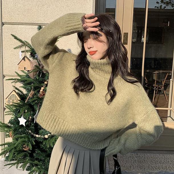 ベーシックタートルネックショートニット 4871-画像4-韓国ファッション通販POPREA［ポップリア］