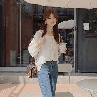 ルーズドレープシフォンブラウス 5172-画像4-韓国ファッション通販POPREA［ポップリア］