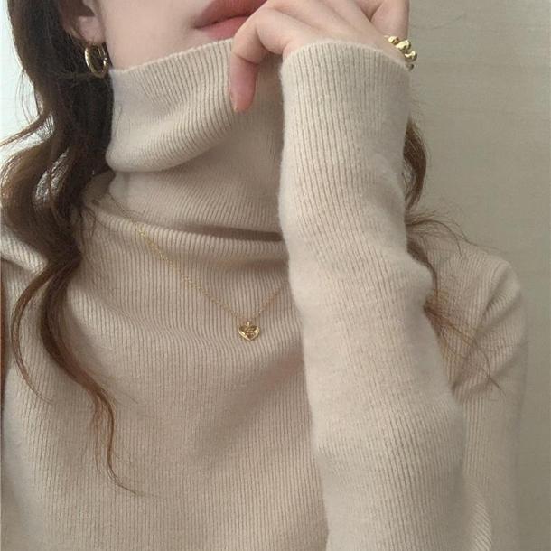 リブタートルニットトップス 4930-画像4-韓国ファッション通販POPREA［ポップリア］