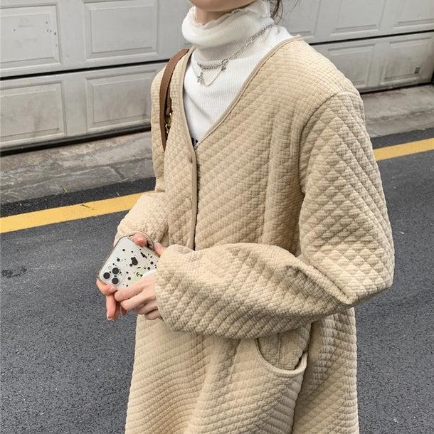 Vネックキルティングワンピース 5033-画像4-韓国ファッション通販POPREA［ポップリア］