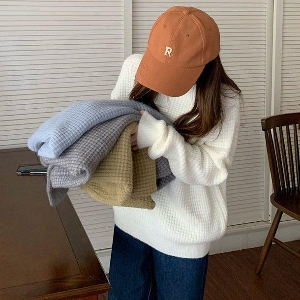 ワッフルベーシックプルオーバー 4958-画像4-韓国ファッション通販POPREA［ポップリア］