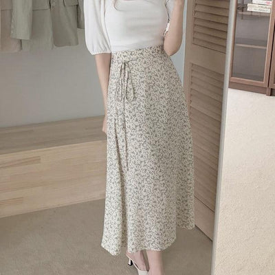 くすみフラワーミディスカート 5211-画像4-韓国ファッション通販POPREA［ポップリア］