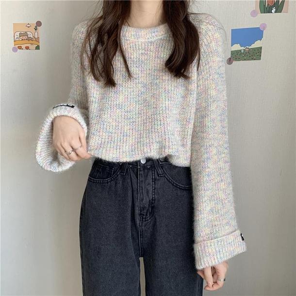 ポイントタグ袖セーターニット 4731-画像4-韓国ファッション通販POPREA［ポップリア］