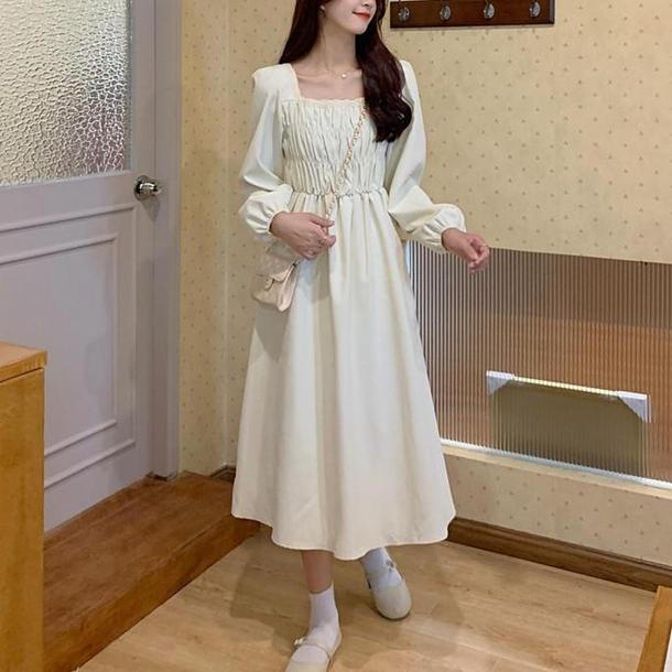 スクエアネックフランスワンピース 4876-画像4-韓国ファッション通販POPREA［ポップリア］