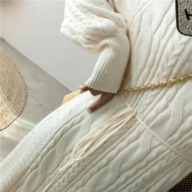 ツイストケーブルニットワンピ 4855-画像4-韓国ファッション通販POPREA［ポップリア］