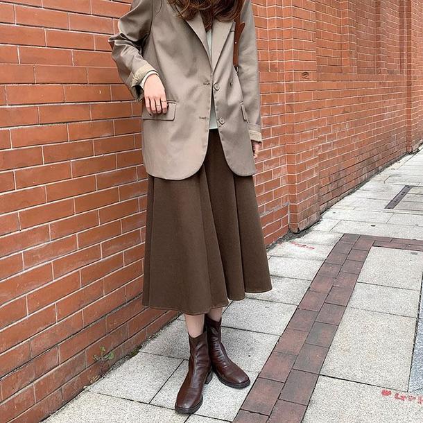 ハイウエストフレアスカート 4888-画像4-韓国ファッション通販POPREA［ポップリア］