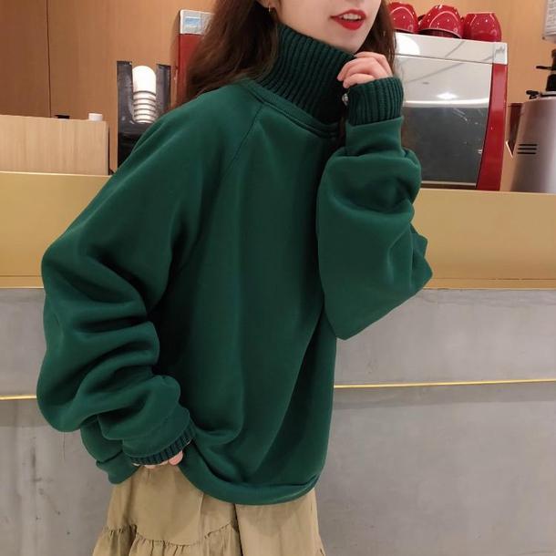 ステッチハイカラーレイヤードスウエット 4762-画像4-韓国ファッション通販POPREA［ポップリア］