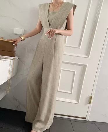 Vネックベーシックオールインワン 5177-画像4-韓国ファッション通販POPREA［ポップリア］