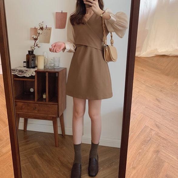 バックリボンドッキングワンピ 5160-画像4-韓国ファッション通販POPREA［ポップリア］