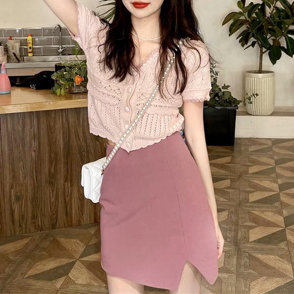 サマーニットキャンディーカラーカーディガン 5262-画像4-韓国ファッション通販POPREA［ポップリア］