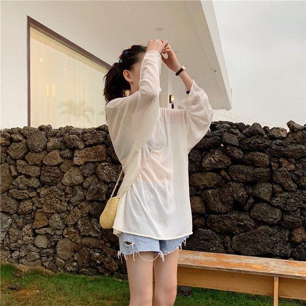 ラウンドネックシアートップス 5101-画像4-韓国ファッション通販POPREA［ポップリア］