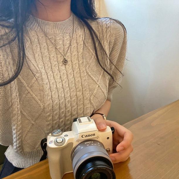 パフスリケーブルサマーニット 5227-画像4-韓国ファッション通販POPREA［ポップリア］