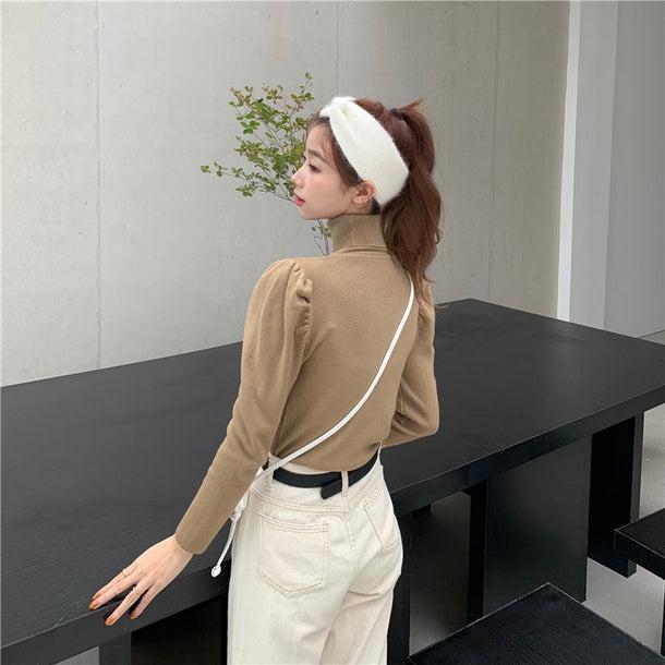 パフスリデザインニット 5024-画像4-韓国ファッション通販POPREA［ポップリア］