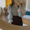 バックリボングレイスイートブラウス 4967-画像4-韓国ファッション通販POPREA［ポップリア］