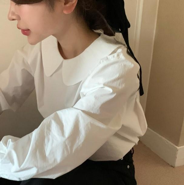 バックプリーツ丸襟ブラウス 4750-画像4-韓国ファッション通販POPREA［ポップリア］