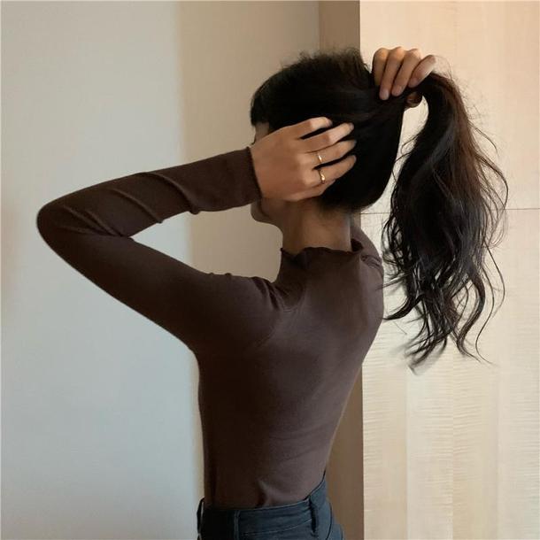 ベーシックハイネックカラートップス 4872-画像4-韓国ファッション通販POPREA［ポップリア］