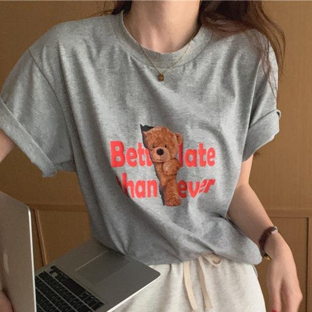 くまちゃんTシャツ 5103-画像4-韓国ファッション通販POPREA［ポップリア］