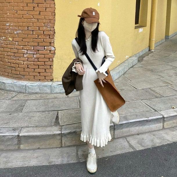 リブニットスリムワンピース 4936-画像4-韓国ファッション通販POPREA［ポップリア］