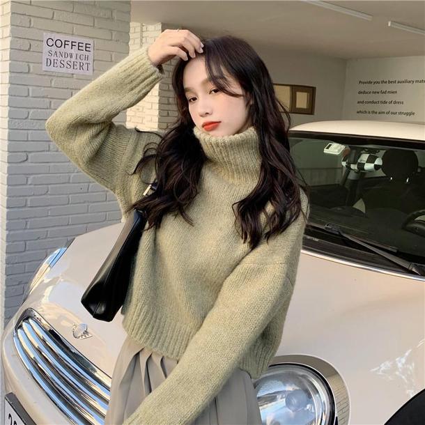 ベーシックタートルネックショートニット 4871-画像5-韓国ファッション通販POPREA［ポップリア］