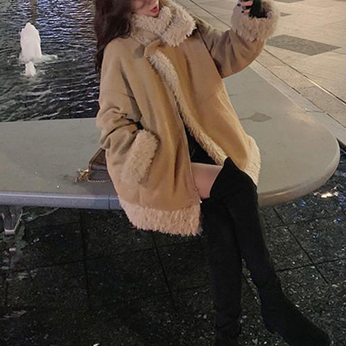 カフェカラーボアルーズジャケット 4833-画像5-韓国ファッション通販POPREA［ポップリア］