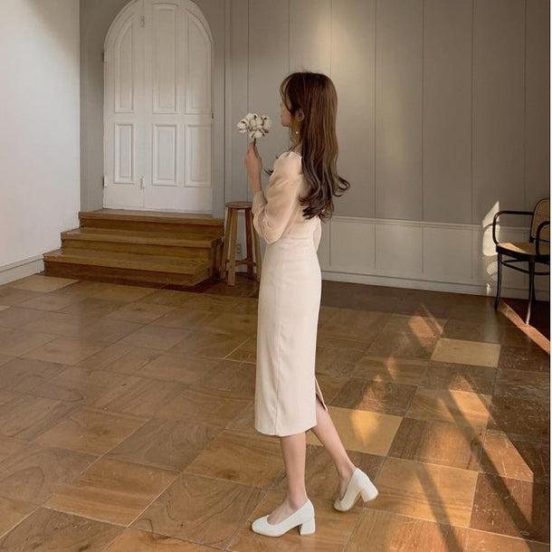 パフスリハイウエストドレスワンピ 5031-画像5-韓国ファッション通販POPREA［ポップリア］